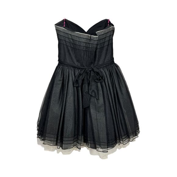 Vintage Y2K Betsey Johnson Tulle Strapless Dress 8 Black Cocktail Party Retro - Picture 7 of 9